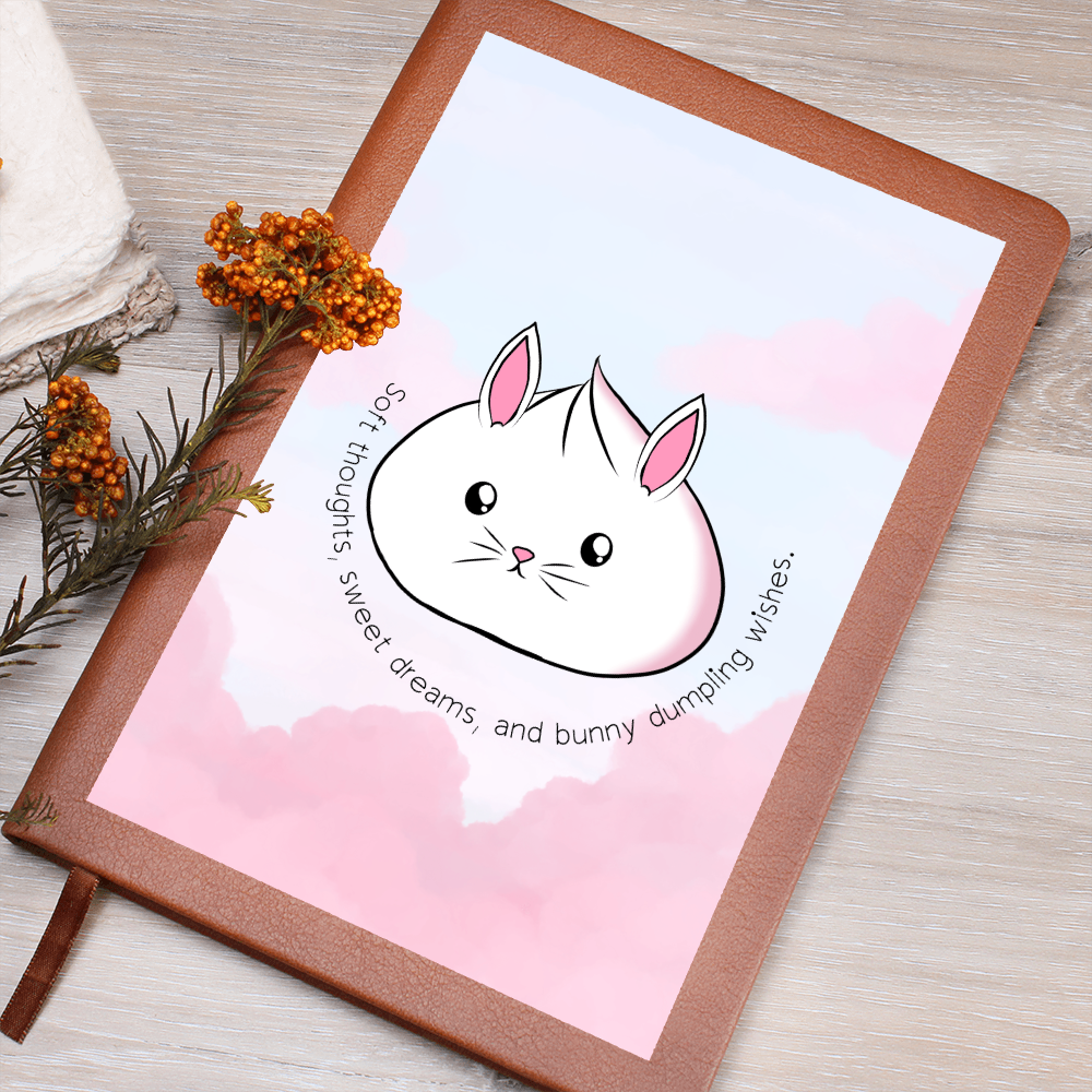 Personalized Cute Bunny Dumpling Journal, Kawaii Self Care Notebook, Soft Aesthetic Diary, Cute Writing Journal, Cozy Gift Idea