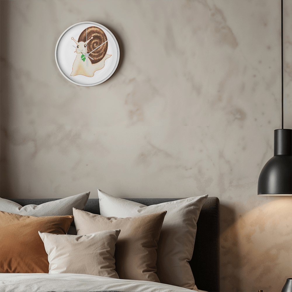 Giant Snail Wall Clock β Cute Leaf-Eating Kawaii Snail Art