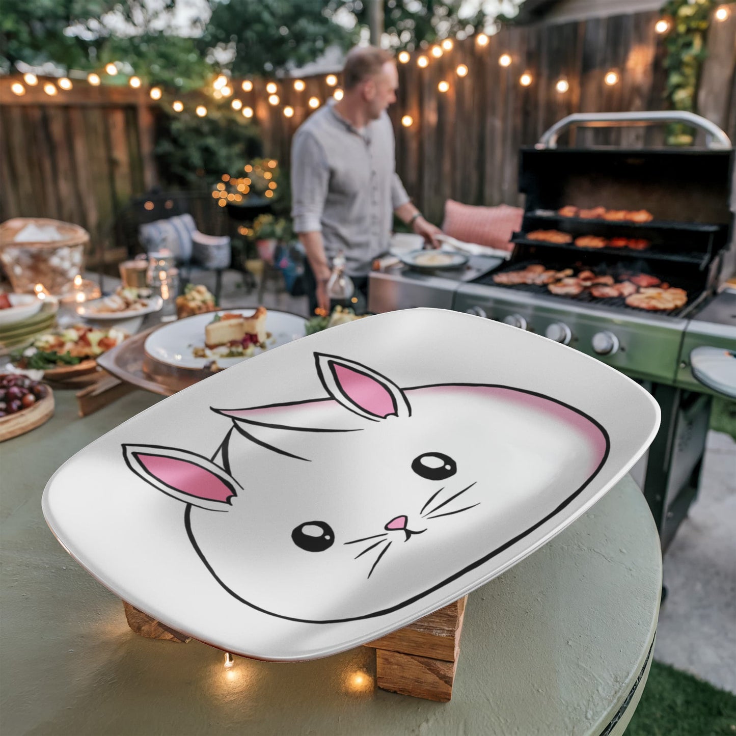 Bunny Dumpling 10x14” Oval Serving Tray
