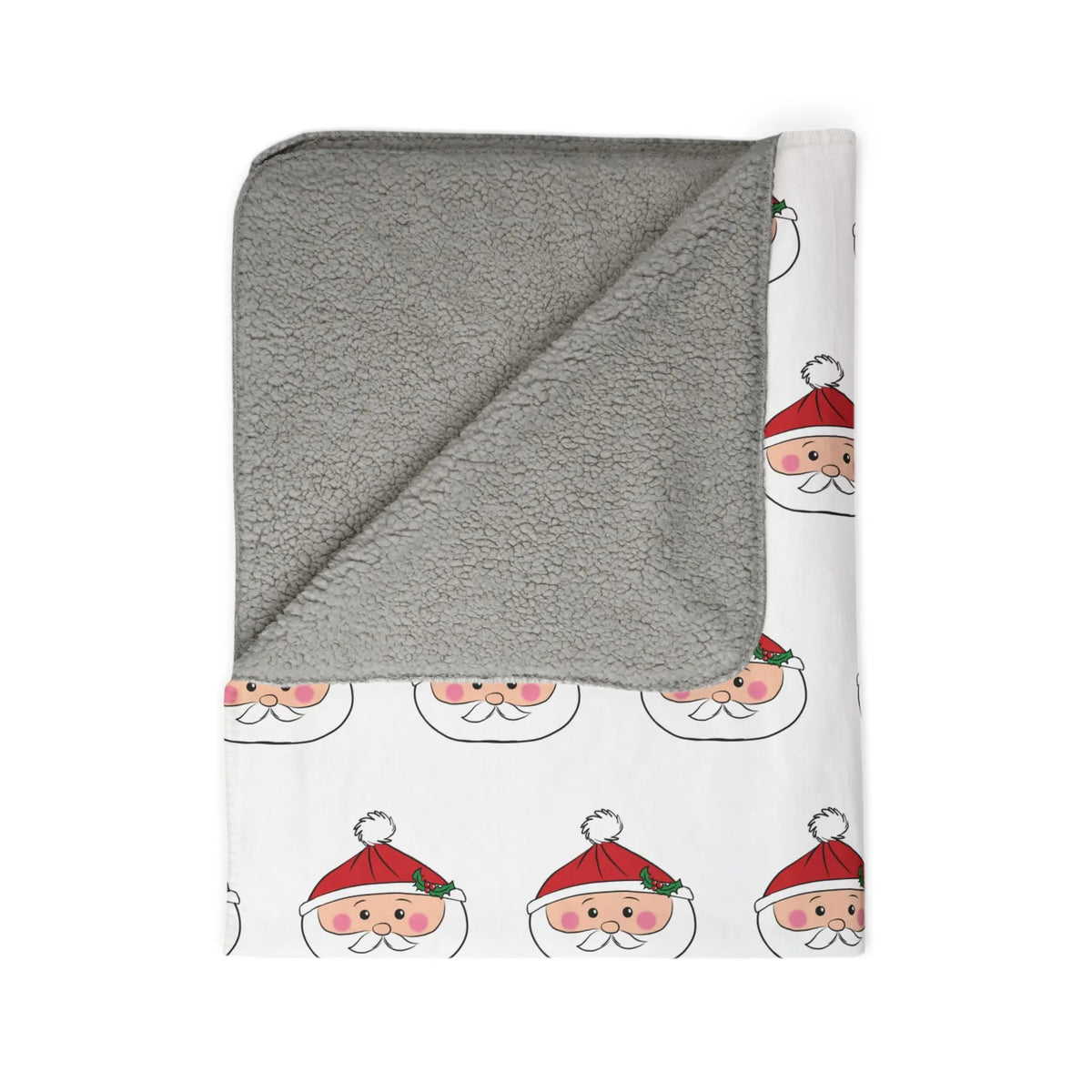 Santa Dumpling Fleece Cozy Sherpa Blanket Printify