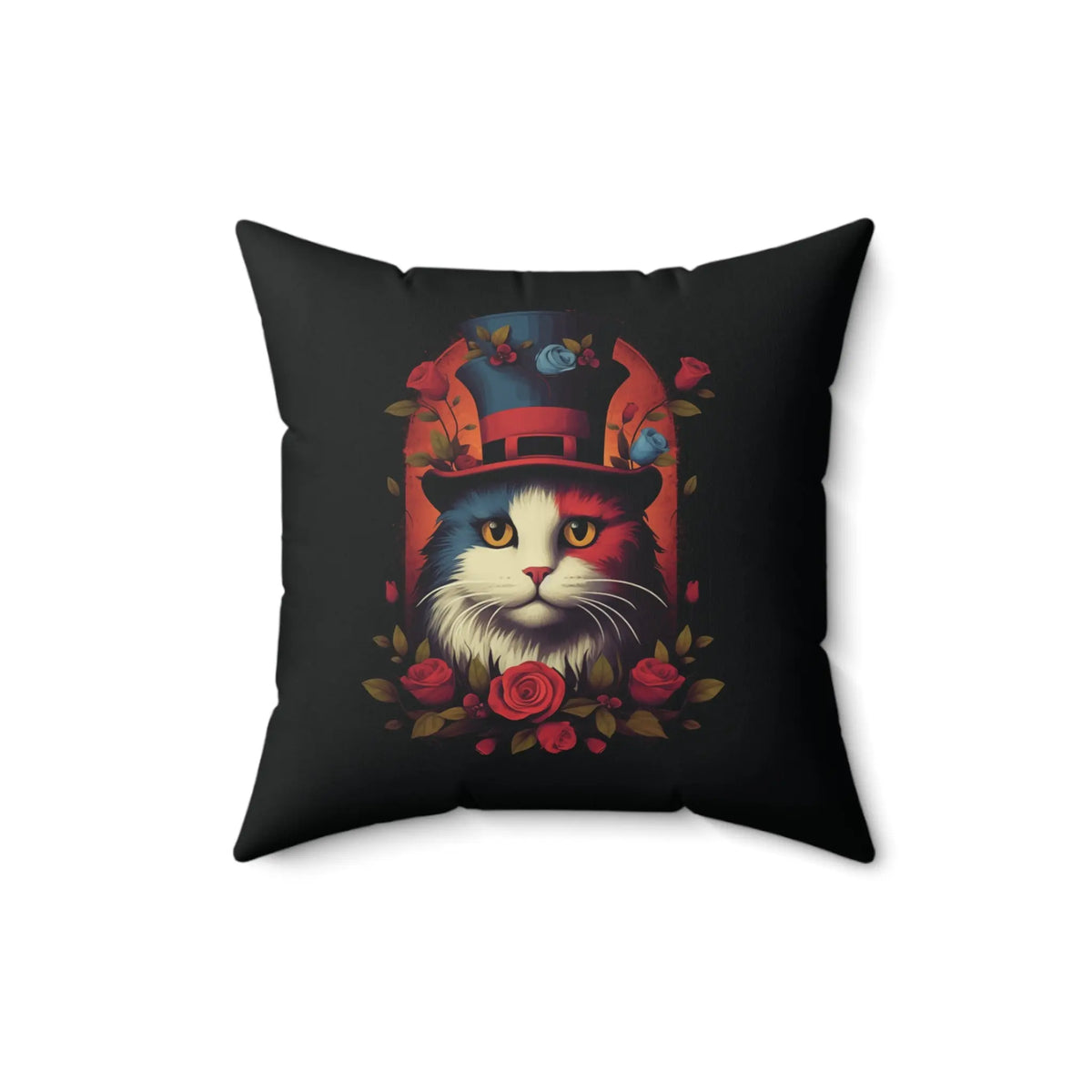 Mysterious Steampunk Cat with Roses Pillow Kawaii Esquire