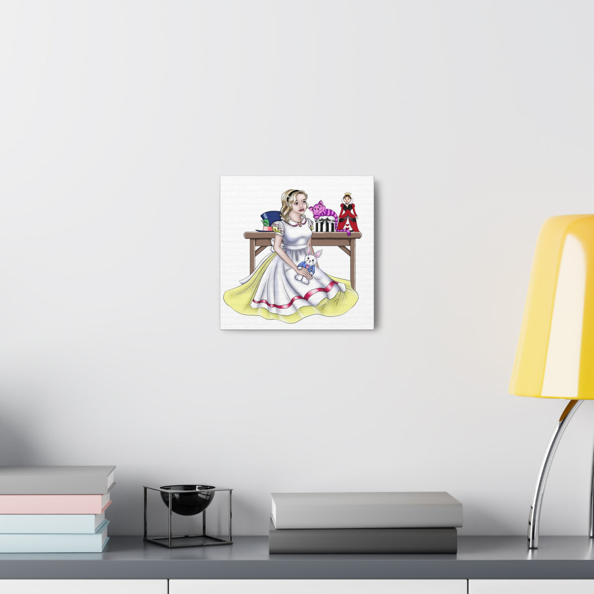 Teenage Alice with White Rabbit Canvas Wall Art