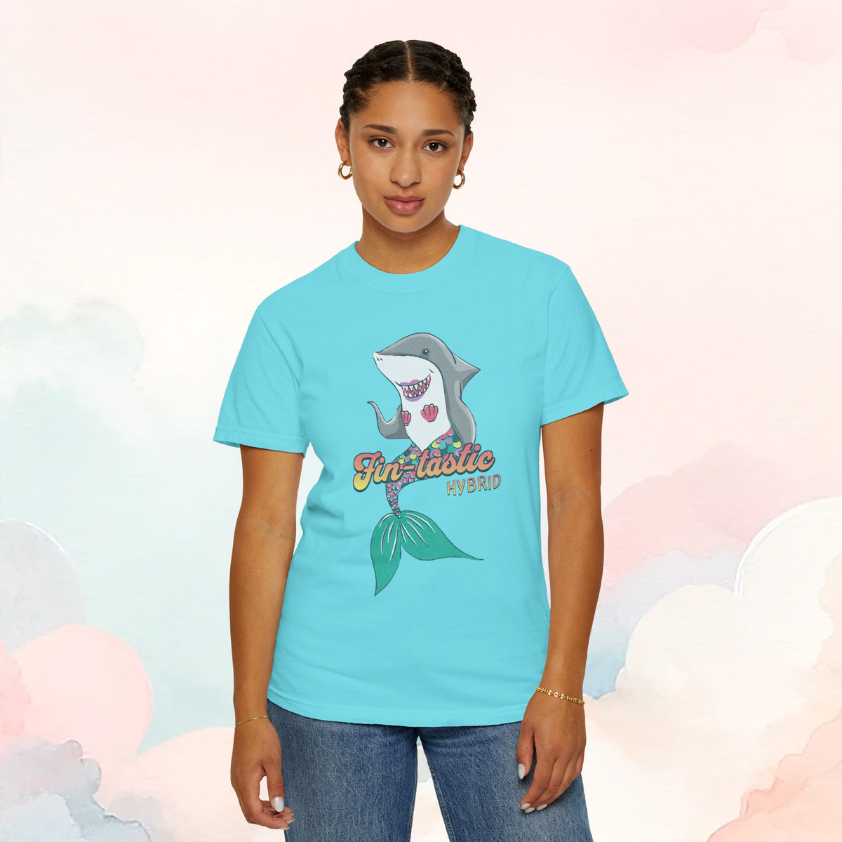 Fin-tastic Hybrid Shark Mermaid Comfort Colors T-Shirt - Kawaii Esquire