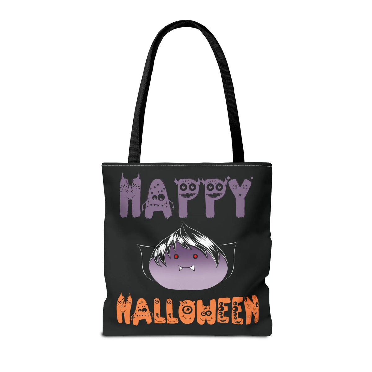 Halloween Tote Bag with Monster Design and Vampire Dumping Printify