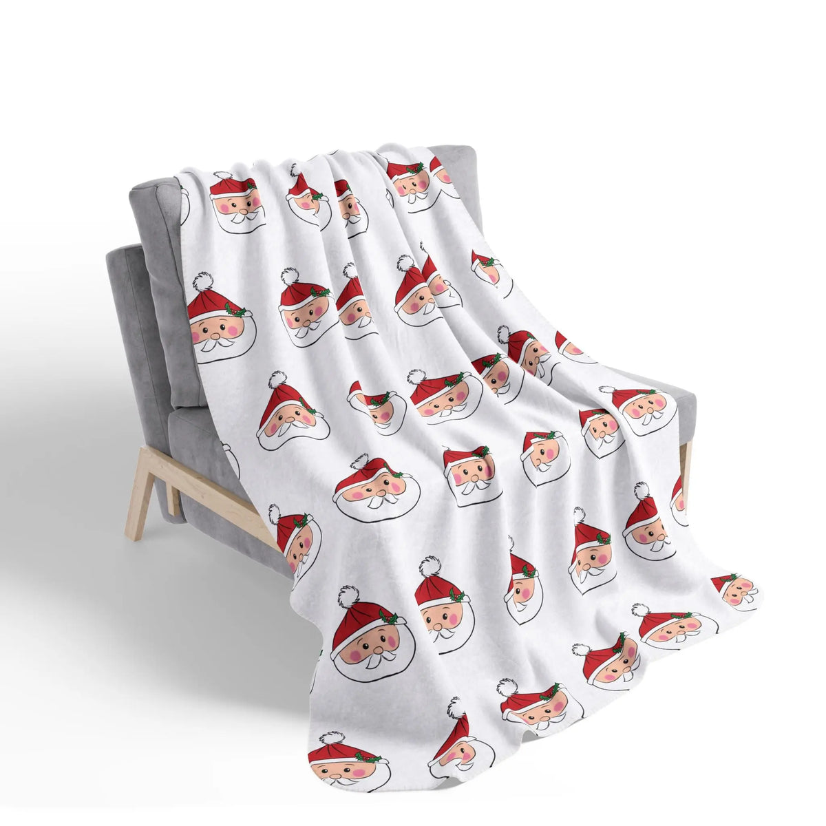 Santa Dumpling Fleece Cozy Sherpa Blanket Printify