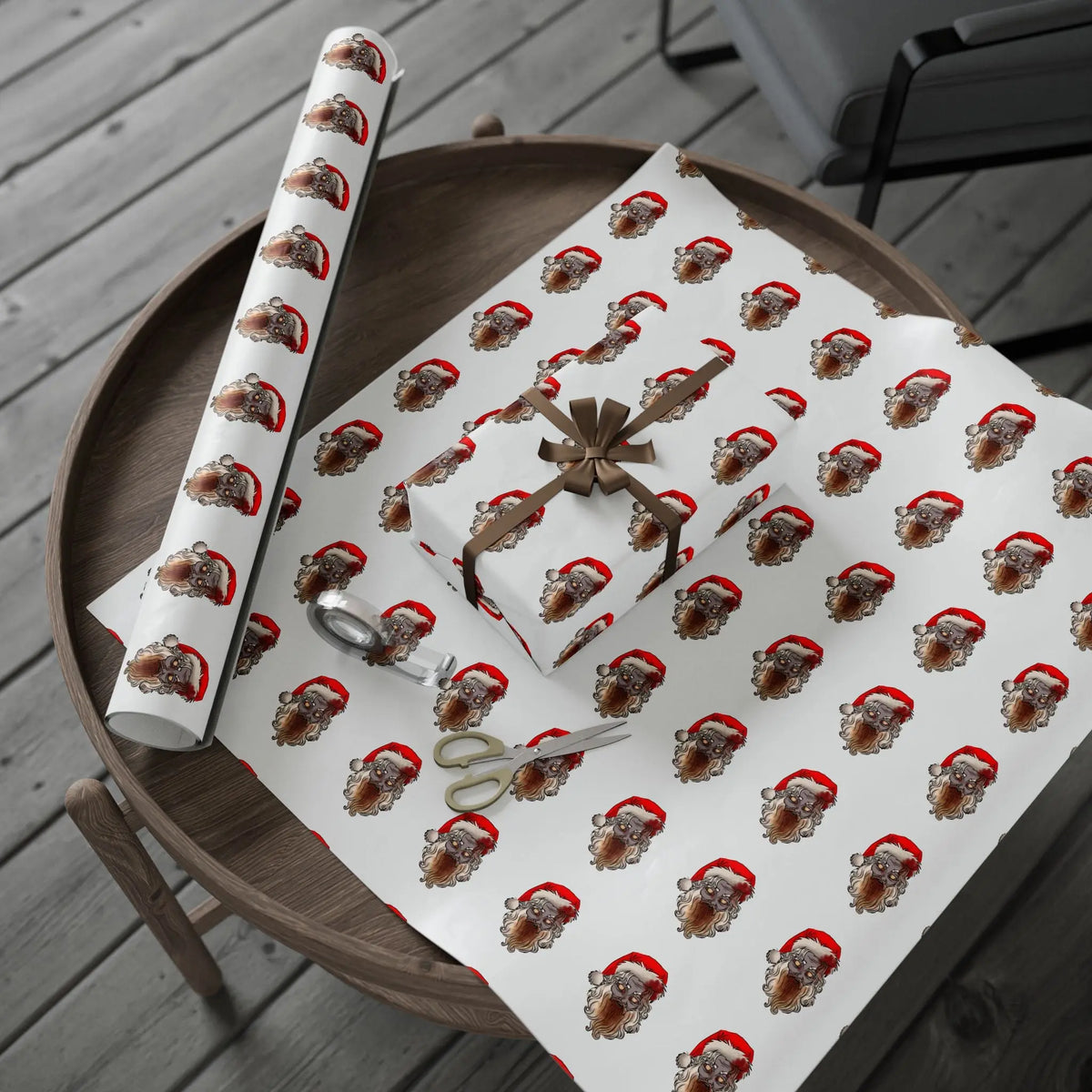 Wrapping Papers, Zombie Santa Face Gift Wrap, Christmas Present Packaging, Holiday Gift Wrap, Festive Wrapping Paper, Xmas Decor Paper Printify