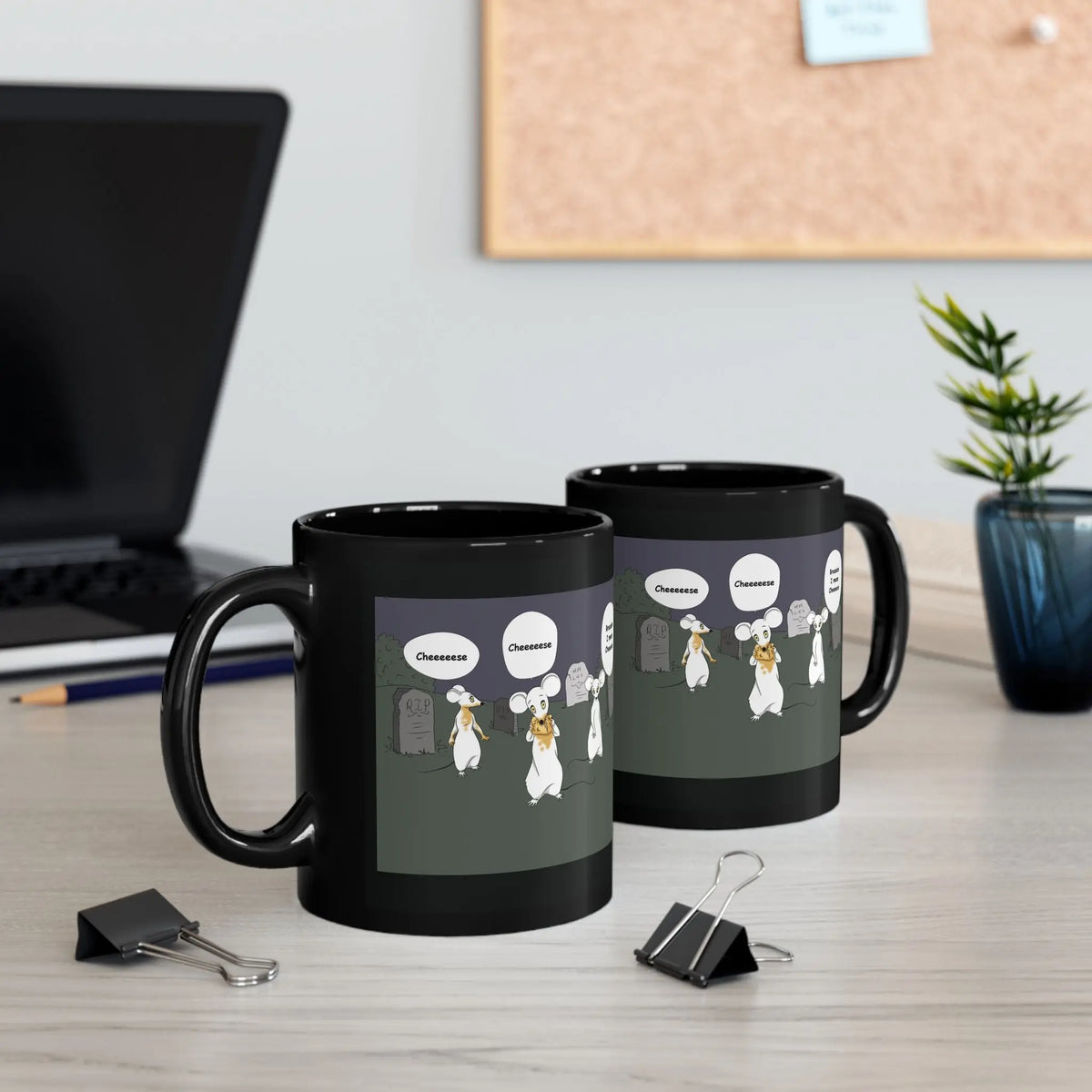 Zombie Rat Mug, Cute Reanimated Rodents Coffee Cup, Spooky Halloween Gift, Black Mug (11oz, 15oz), Scary Zombie Mouse Tea Mug, Funny Undead Printify