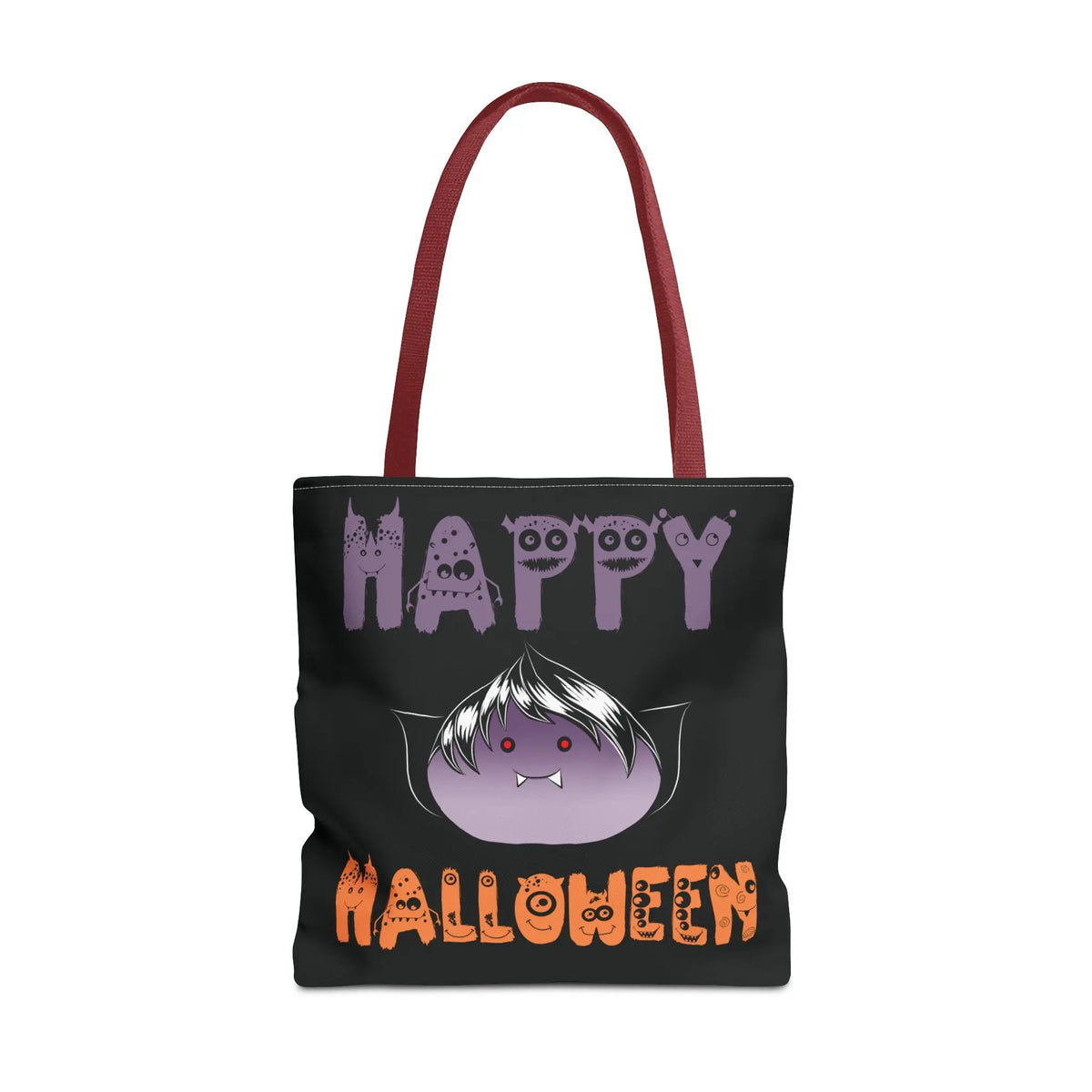 Halloween Tote Bag with Monster Design and Vampire Dumping Printify