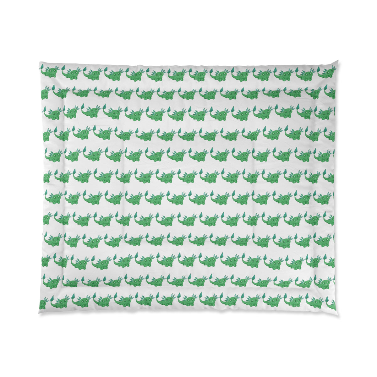 Emerald Green Axolotl Comforter | May Birthstone Design | Lightweight & Cozy - Kawaii Esquire