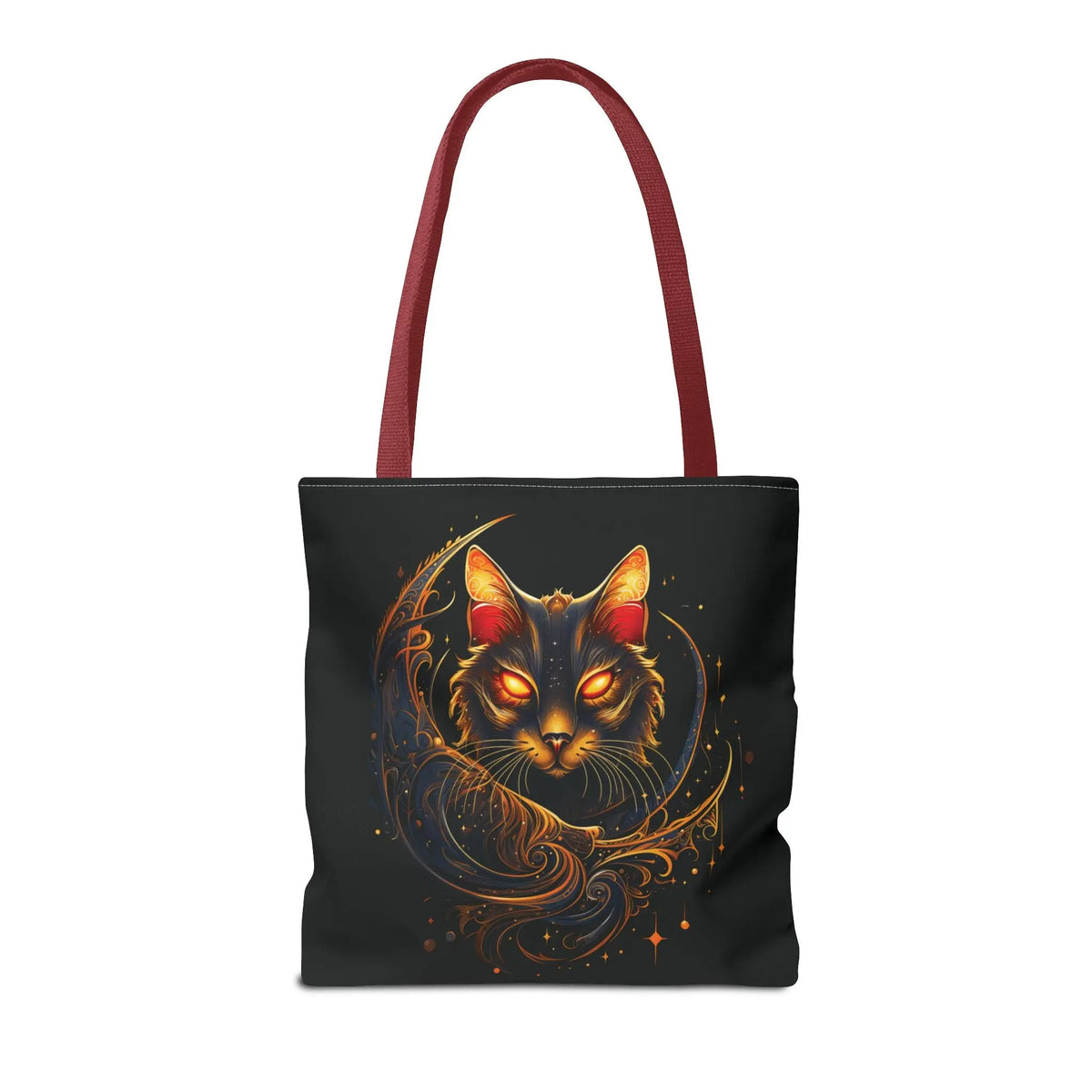 Tote Bag - Butterfly Ears Mystical Glowing Eyed Cat Moon Design Printify