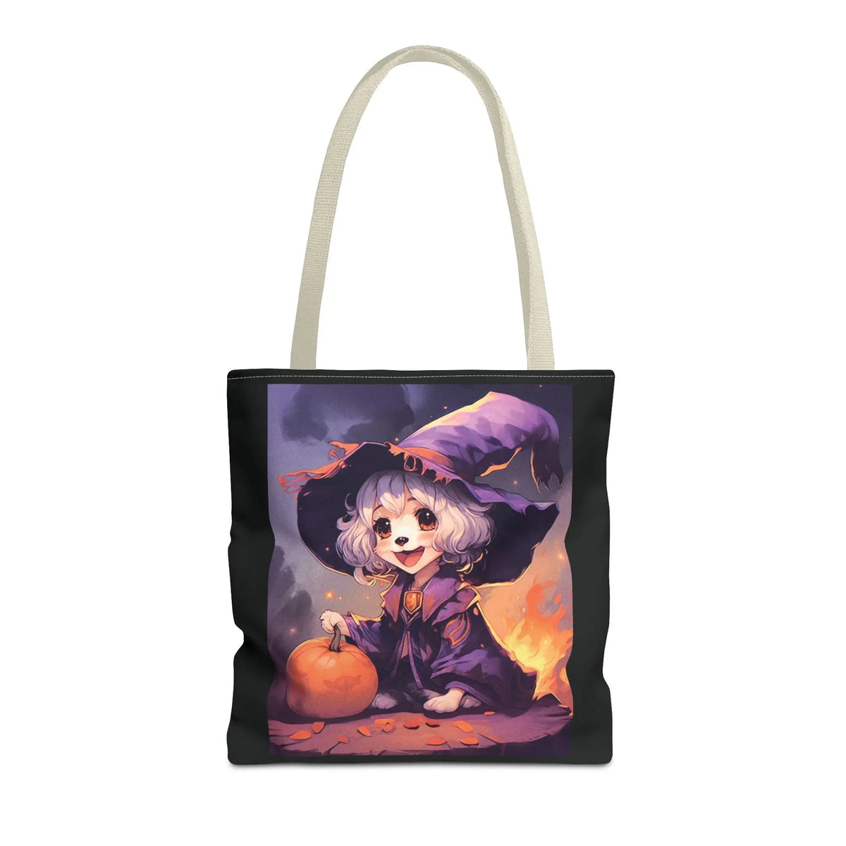 Tote Bag - Happy Shih Tzu Witch Halloween Design Printify