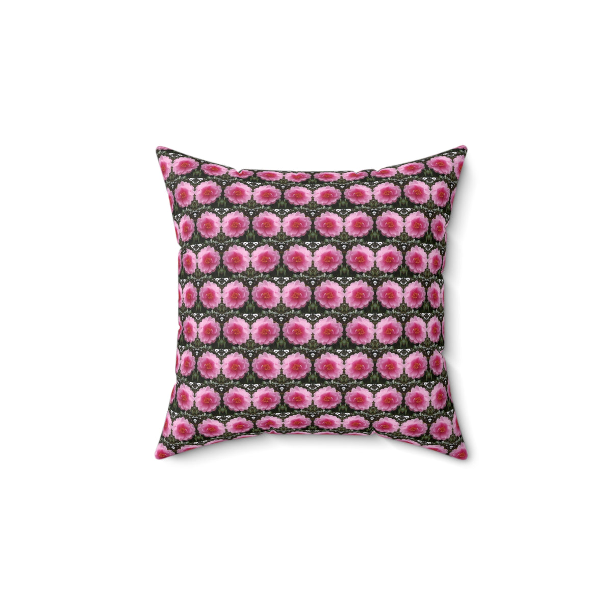 Pink Camellia Square Pillow - Kawaii Esquire