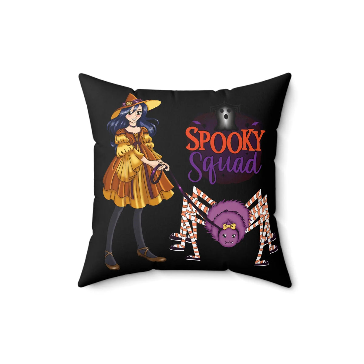 "Spooky Squad" Spider Witch Decorative Pillow Kawaii Esquire