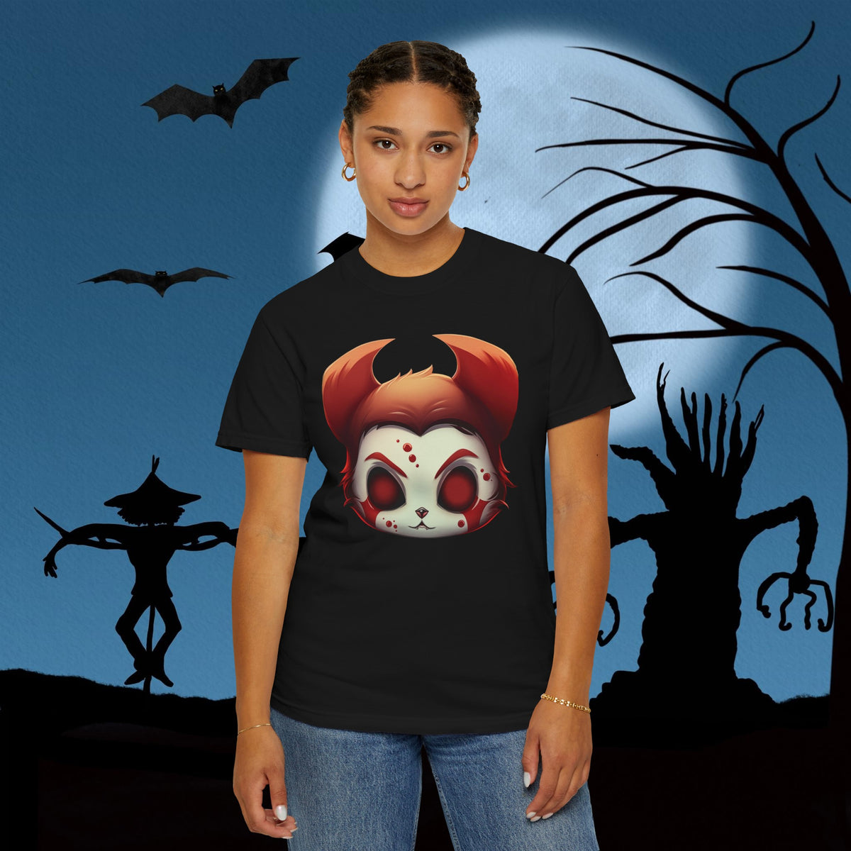 Demon Panda Comfort Colors T-shirt, Gothic Vintage Art, Illustration Tee - Kawaii Esquire