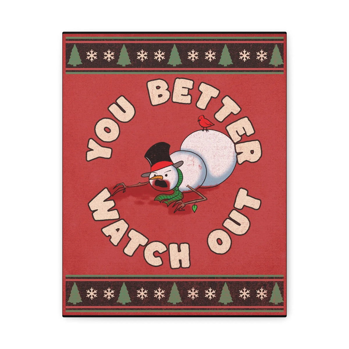 Canvas Wall Art Zombie Snowman Printify