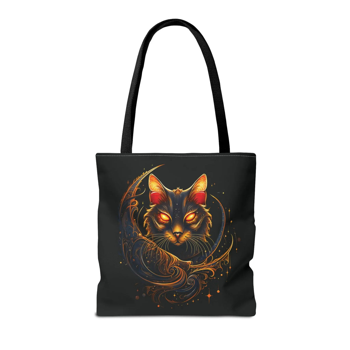 Tote Bag - Butterfly Ears Mystical Glowing Eyed Cat Moon Design Printify