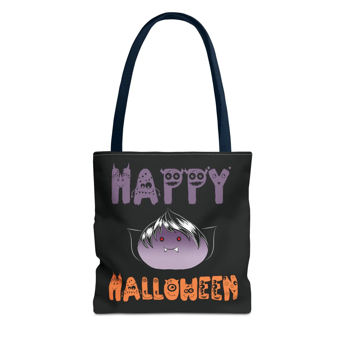 Halloween Tote Bag with Monster Design and Vampire Dumping Printify