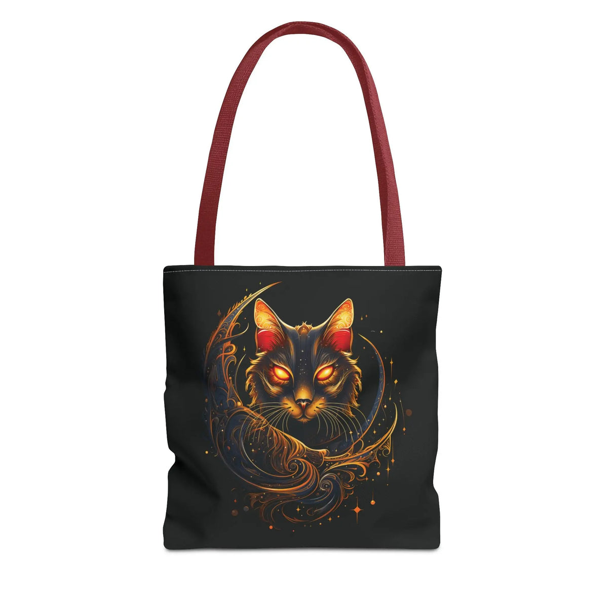 Tote Bag - Butterfly Ears Mystical Glowing Eyed Cat Moon Design Printify