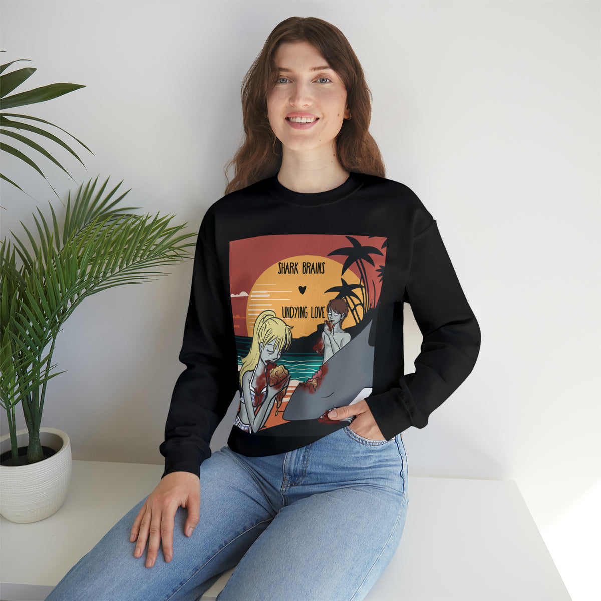 Undying Love and Gruesome Feast: Zombie Boy and Girl Sweatshirt