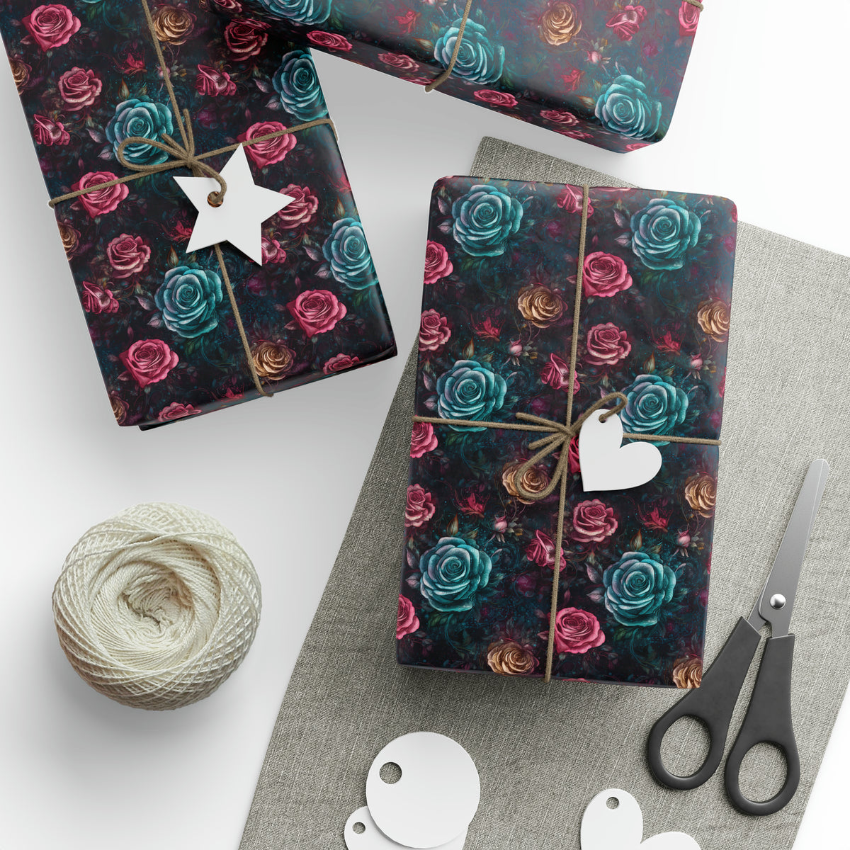 Wrap Your Gifts in Spectacular Galaxy Roses Pattern Paper - Two Sizes, High-Quality Print