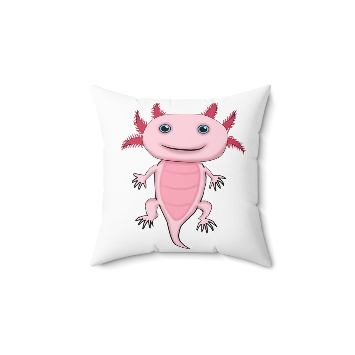 Adorable Pink Axolotl Spun Polyester Square Pillow