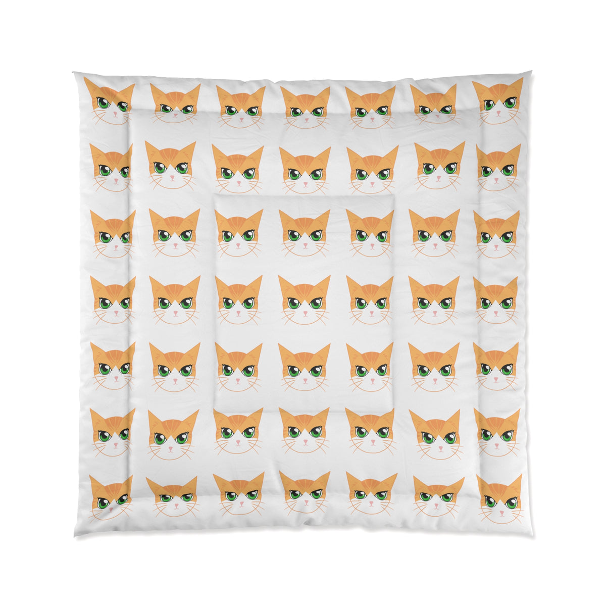 Orange, Ginger Cat, Cozy, Minimalist, Kawaii Bedding, Cute Comforter