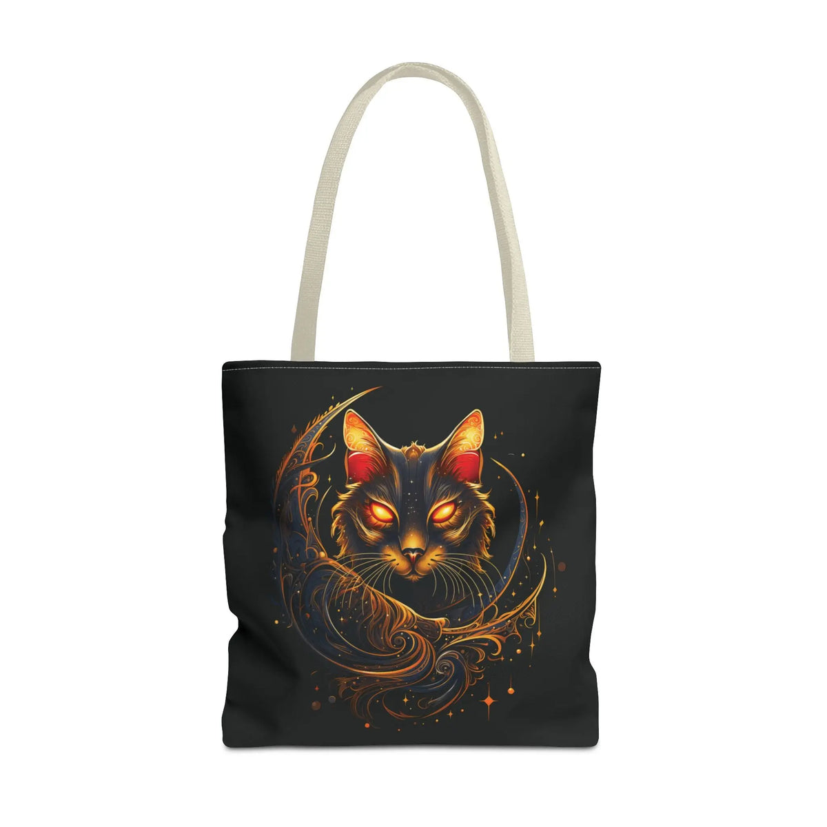 Tote Bag - Butterfly Ears Mystical Glowing Eyed Cat Moon Design Printify