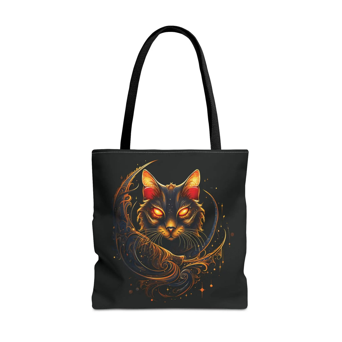 Tote Bag - Butterfly Ears Mystical Glowing Eyed Cat Moon Design Printify