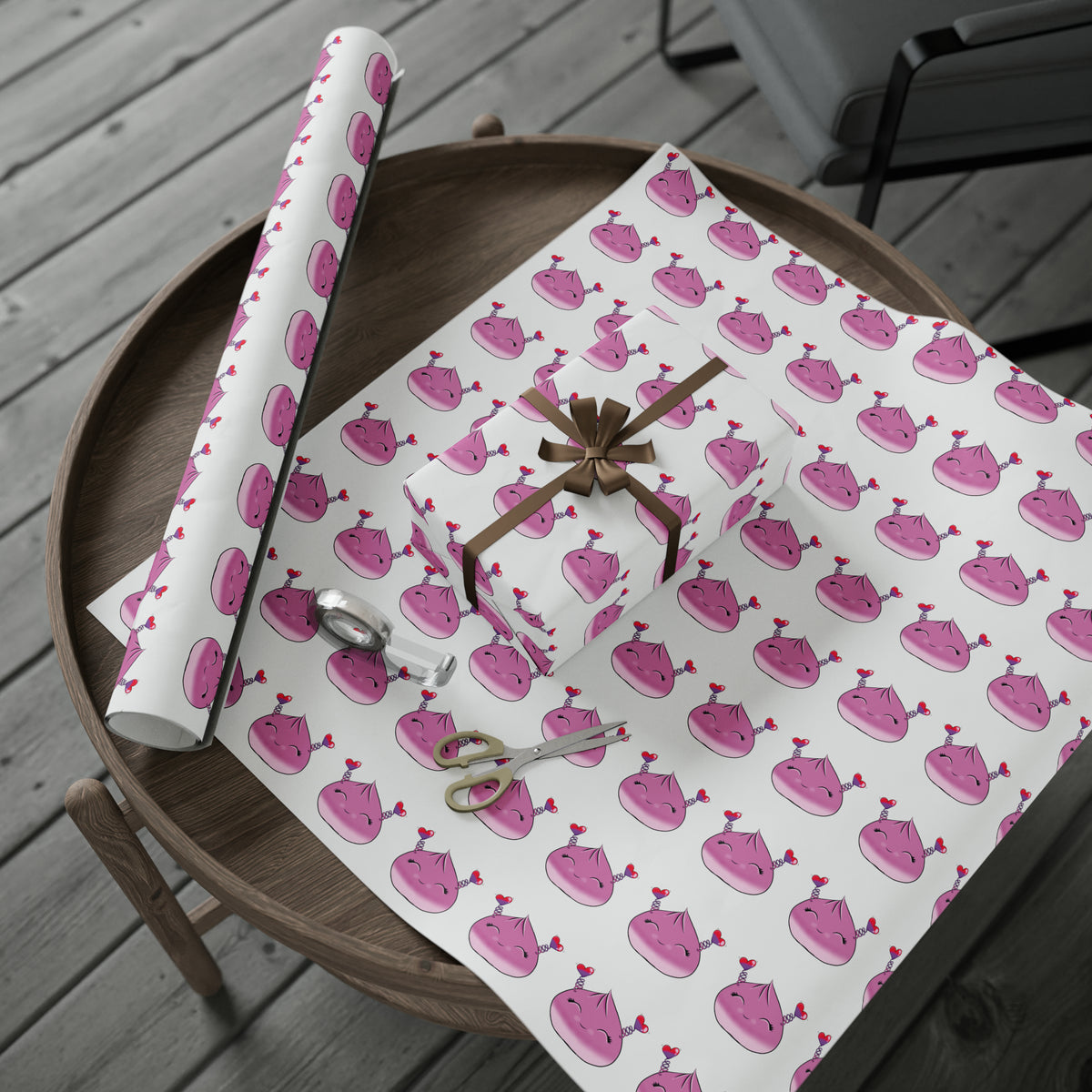Sweet Love Dumpling Pattern Wrapping Paper - Perfect for Any Gift!