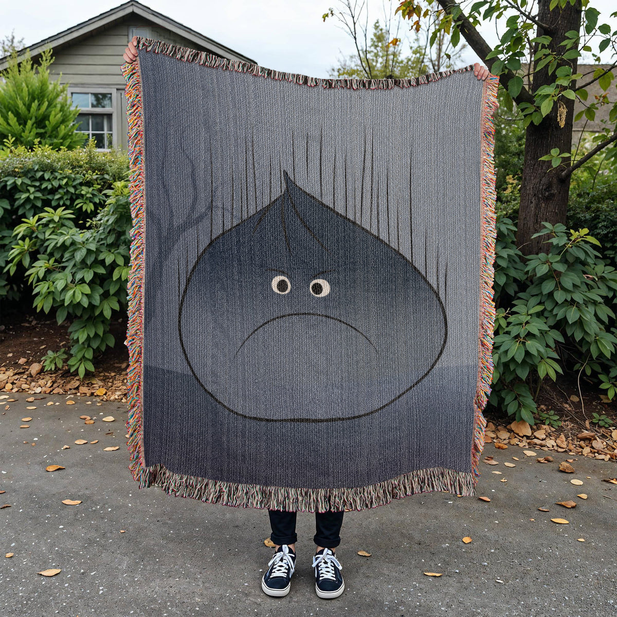 Personalized Grumpy Dumpling Woven Blanket, Moody Introvert Throw, Funny Homebody Gift