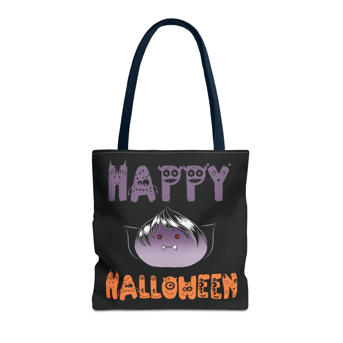 Halloween Tote Bag with Monster Design and Vampire Dumping Printify