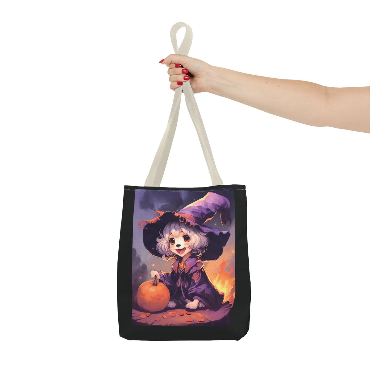 Tote Bag - Happy Shih Tzu Witch Halloween Design Printify