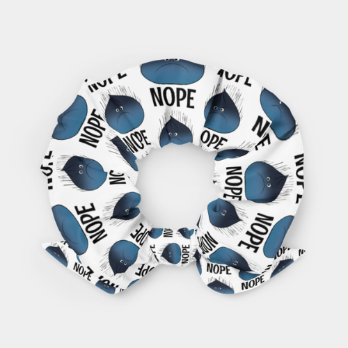 Nope Dumpling Recycled Scrunchie with Bow