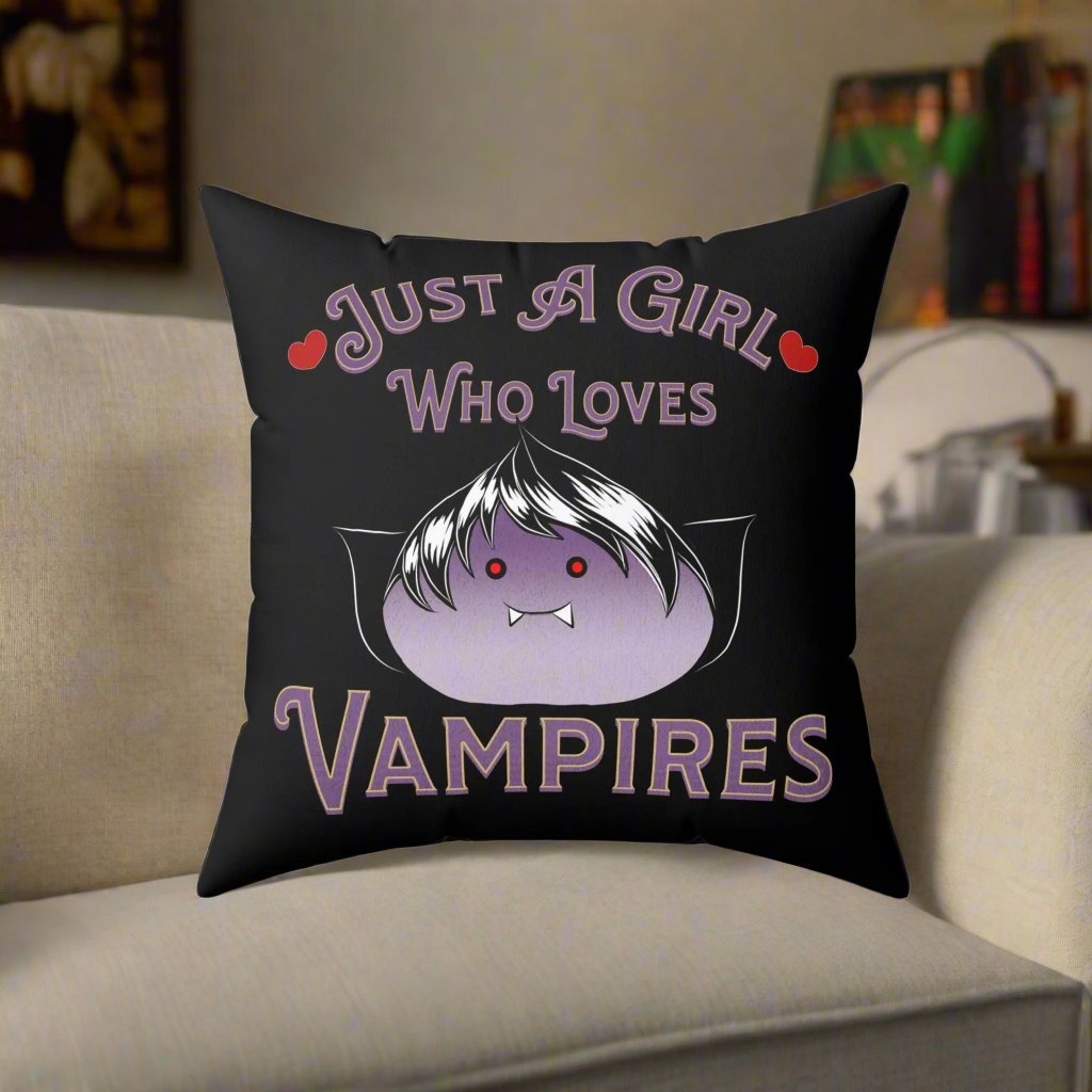 A Girl Who Loves Vampires Pillow 