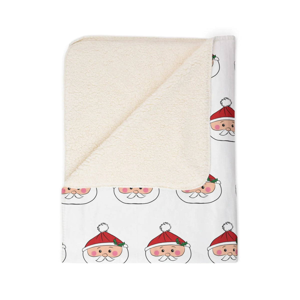 Santa Dumpling Fleece Cozy Sherpa Blanket Printify