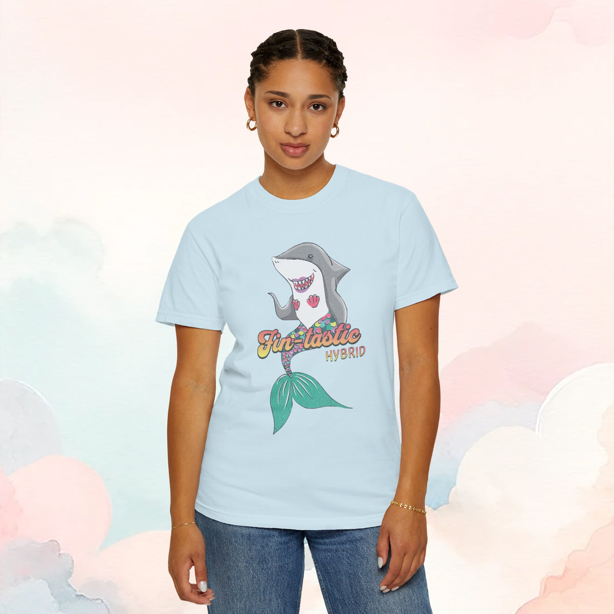 Fin-tastic Hybrid Shark Mermaid Comfort Colors T-Shirt - Kawaii Esquire