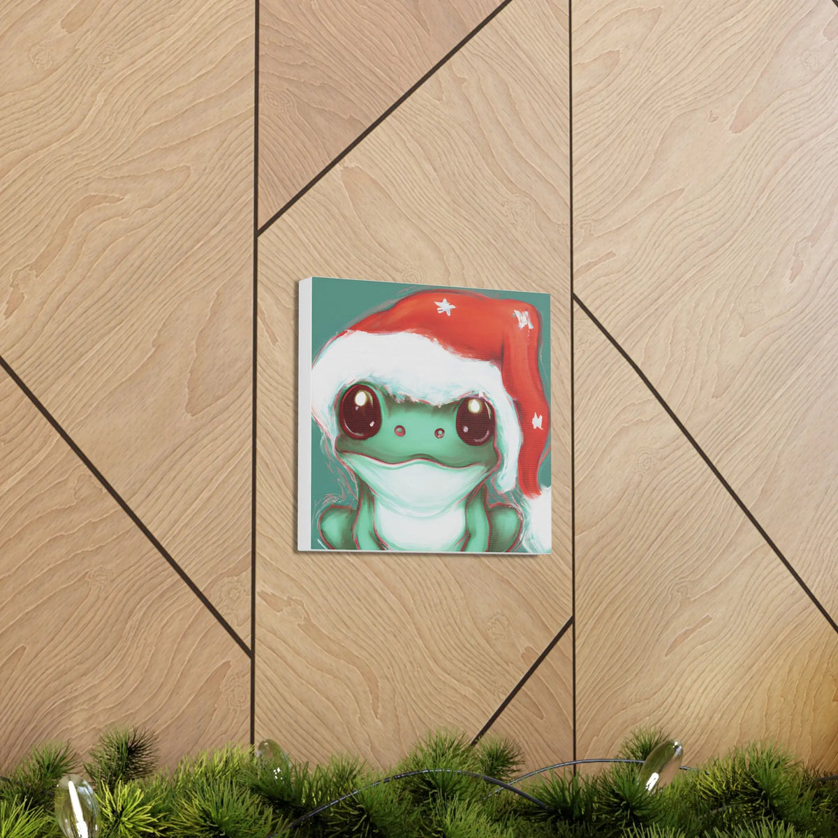 Cute Tree Frog with Santa Hat Design Printify