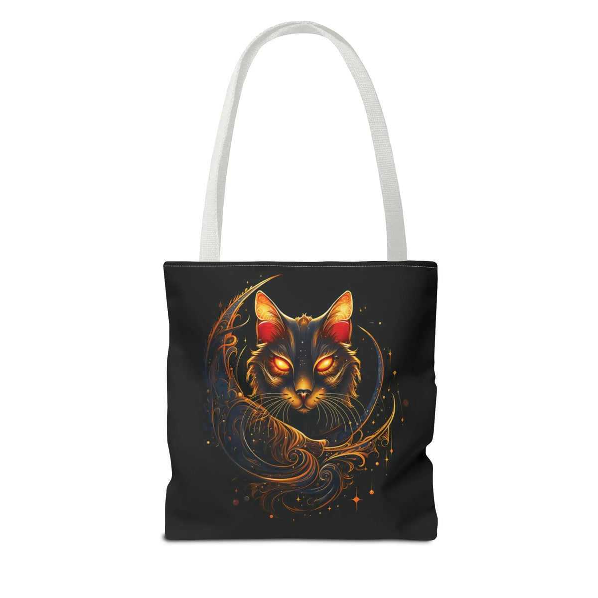 Tote Bag - Butterfly Ears Mystical Glowing Eyed Cat Moon Design Printify