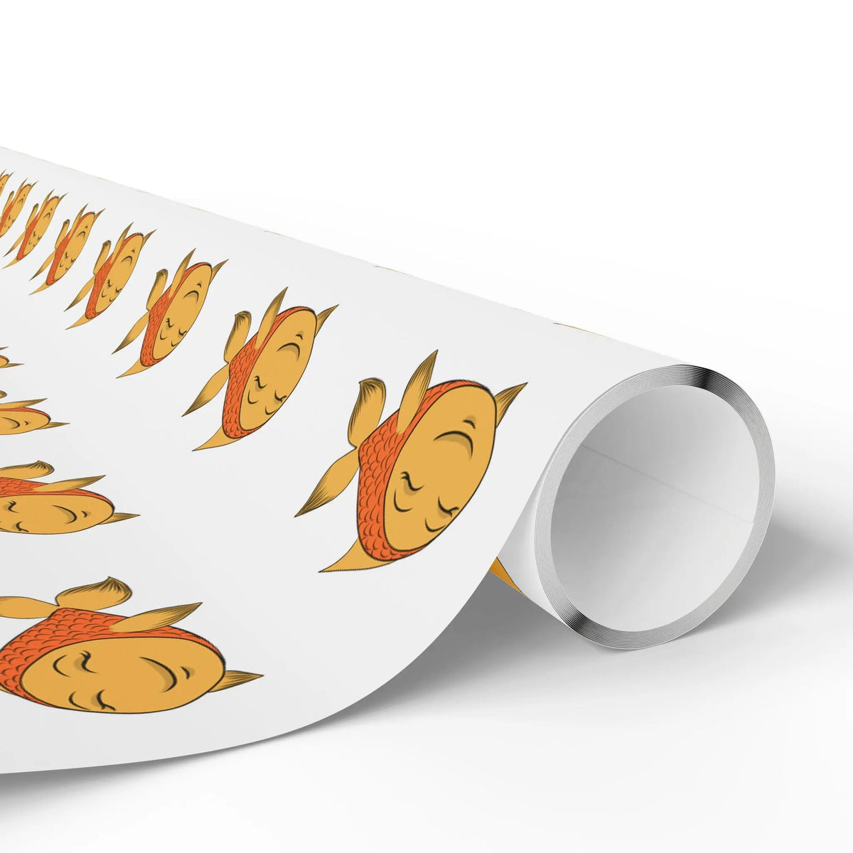 Happy Orange Goldfish Wrapping Paper Printify