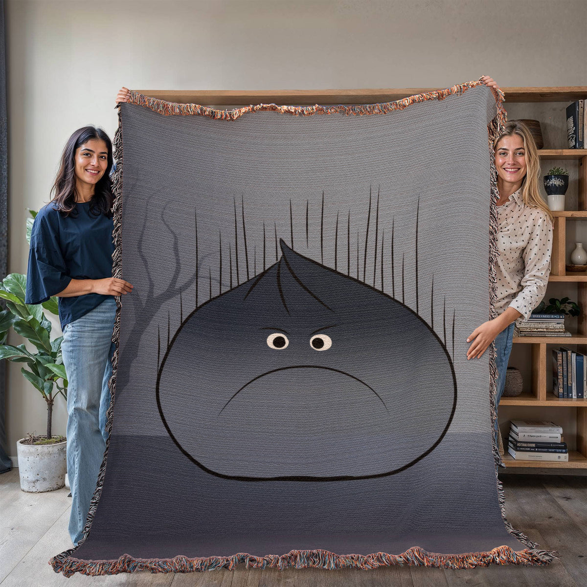 Personalized Grumpy Dumpling Woven Blanket, Moody Introvert Throw, Funny Homebody Gift