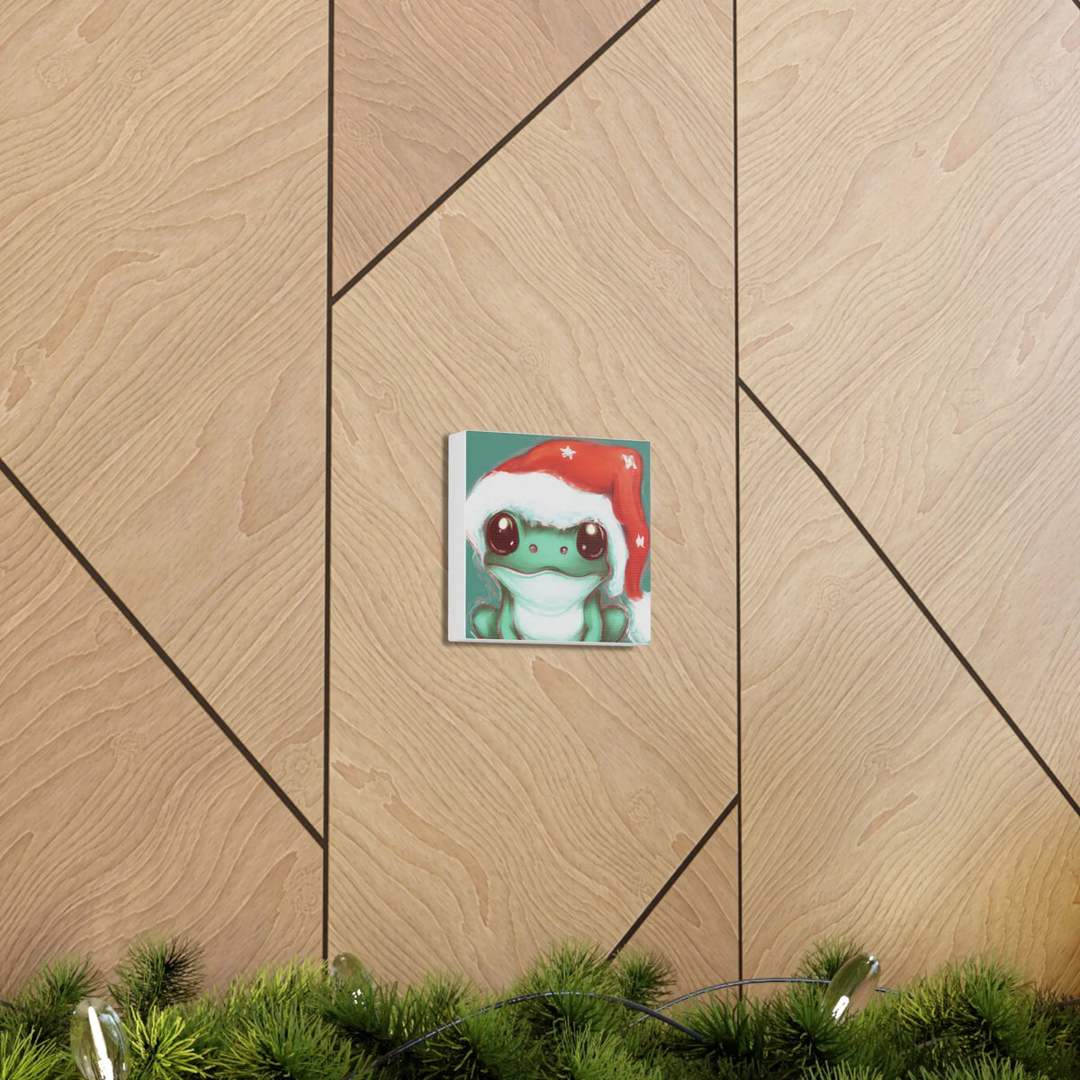 Cute Tree Frog with Santa Hat Design Printify