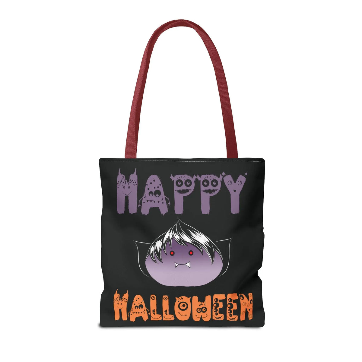 Halloween Tote Bag with Monster Design and Vampire Dumping Printify