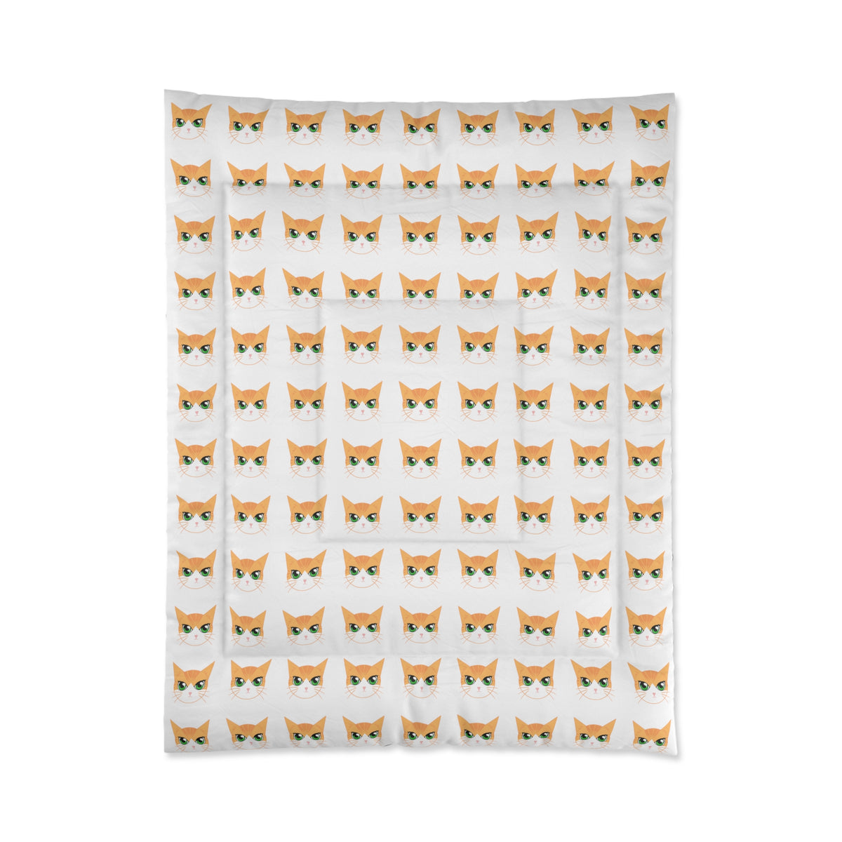 Orange, Ginger Cat, Cozy, Minimalist, Kawaii Bedding, Cute Comforter
