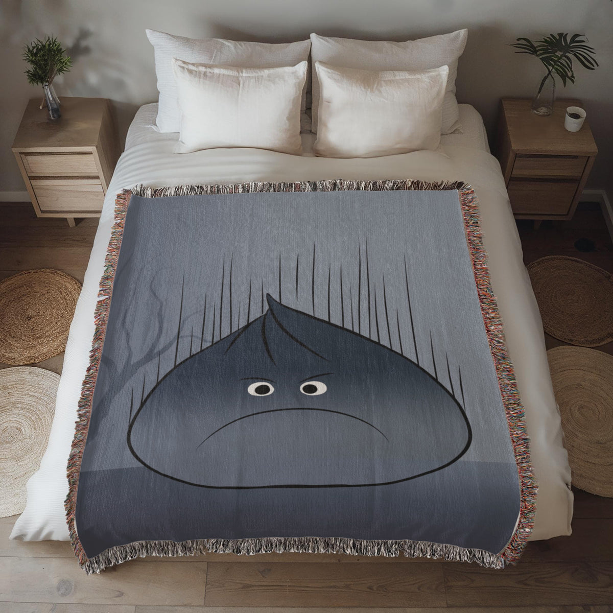 Personalized Grumpy Dumpling Woven Blanket, Moody Introvert Throw, Funny Homebody Gift