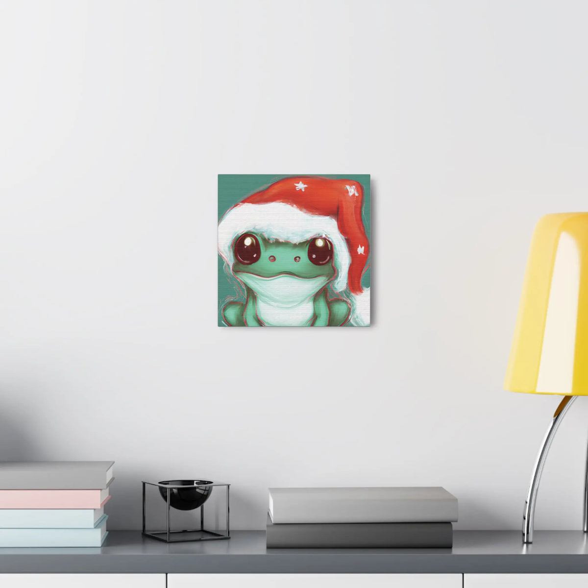 Cute Tree Frog with Santa Hat Design Printify