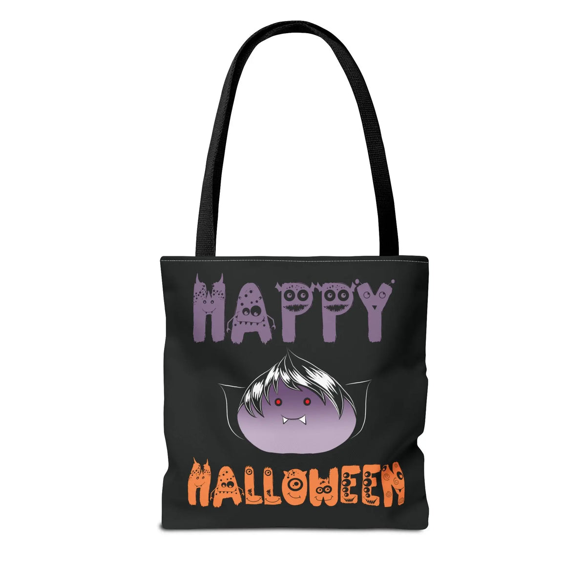 Halloween Tote Bag with Monster Design and Vampire Dumping Printify