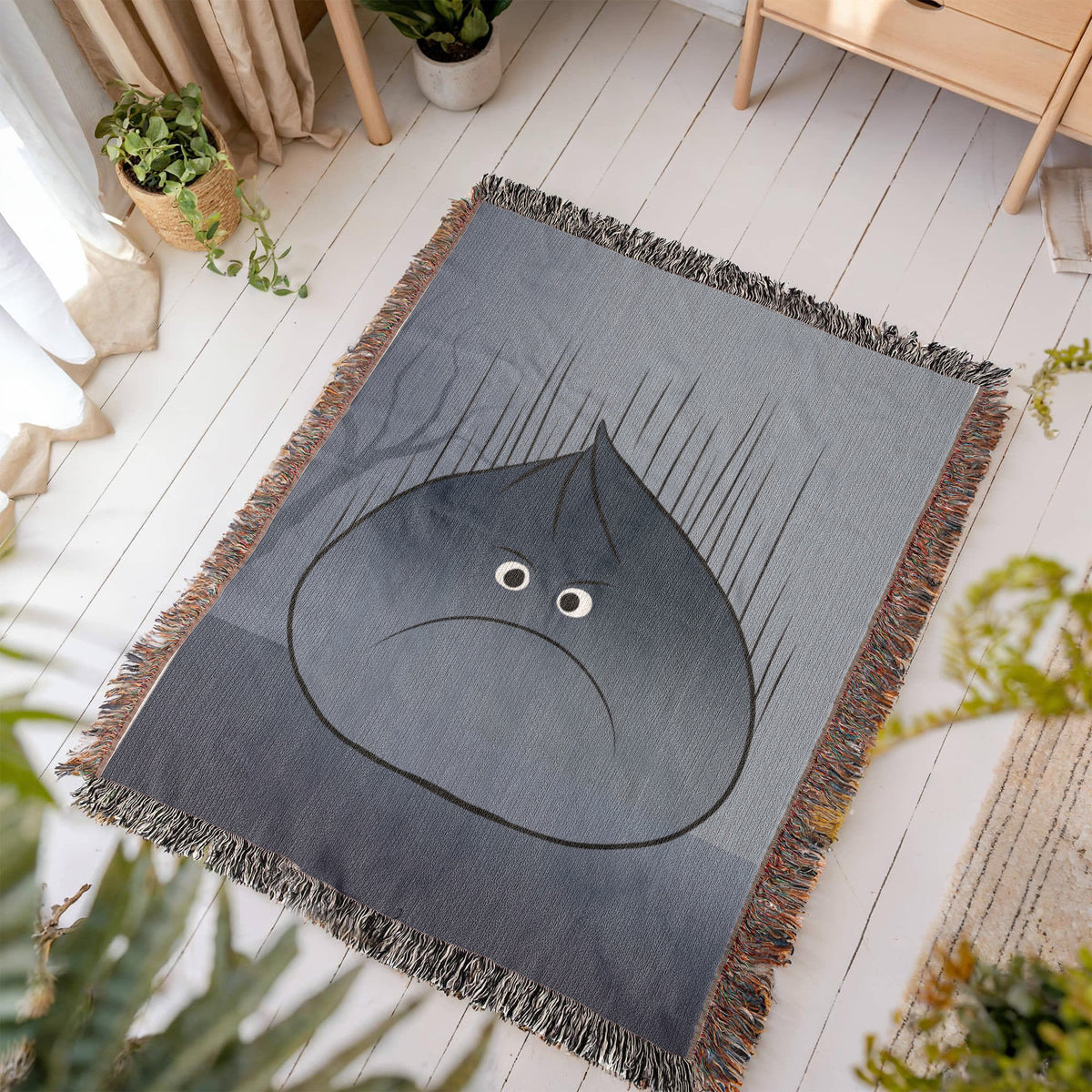 Personalized Grumpy Dumpling Woven Blanket, Moody Introvert Throw, Funny Homebody Gift