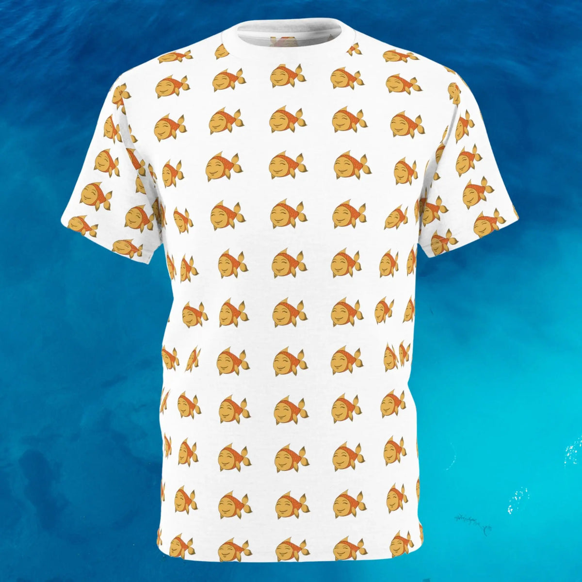 Happy Goldfish All-Over Print T-Shirt Kawaii Esquire