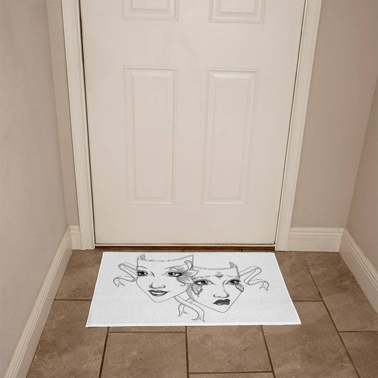 Drama Mask Welcome Mat – Gothic Theatre Outdoor/Indoor Doormat