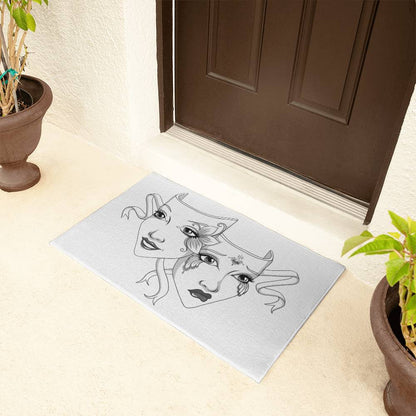 Drama Mask Welcome Mat – Gothic Theatre Outdoor/Indoor Doormat